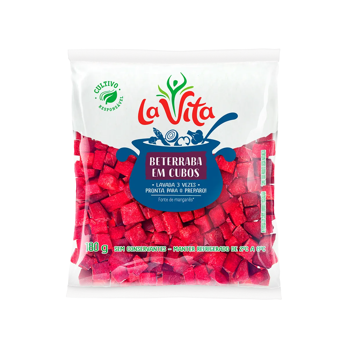 Beterraba em cubos La Vita pronta para preparo