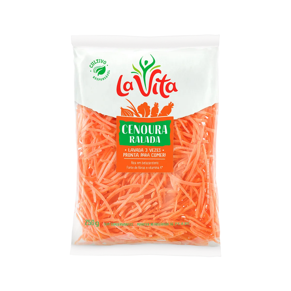 Cenoura ralada La Vita pronta para consumo