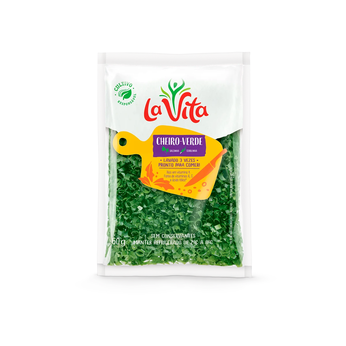 Cheiro verde picado La Vita com salsinha e cebolinha pronto para consumo