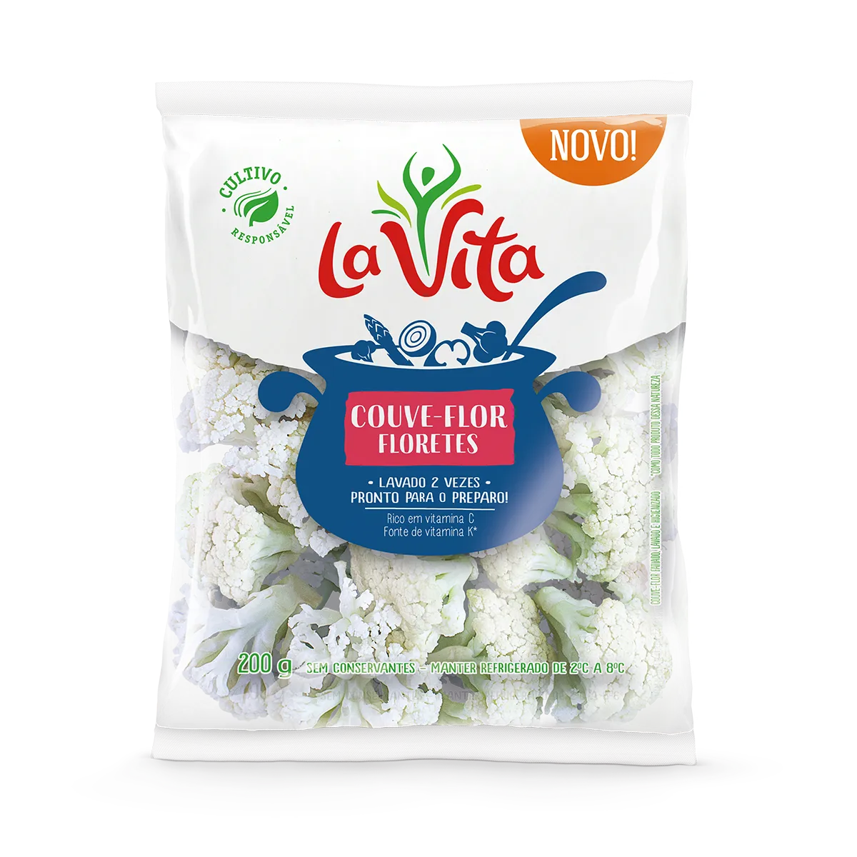 Couve-flor floretes La Vita lavada e pronta para preparo