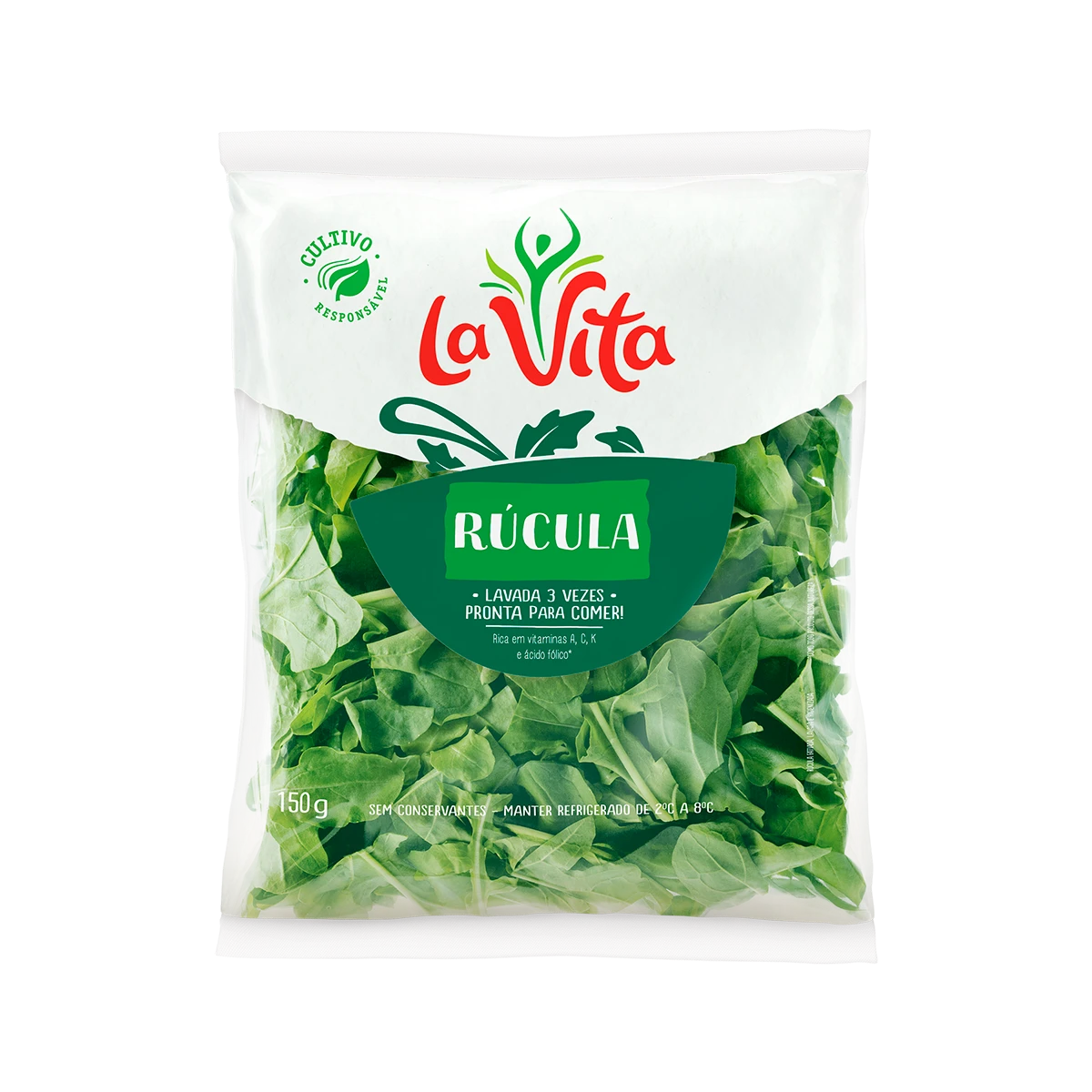 Rúcula lavada 3 vezes pronta para consumo La Vita 150g