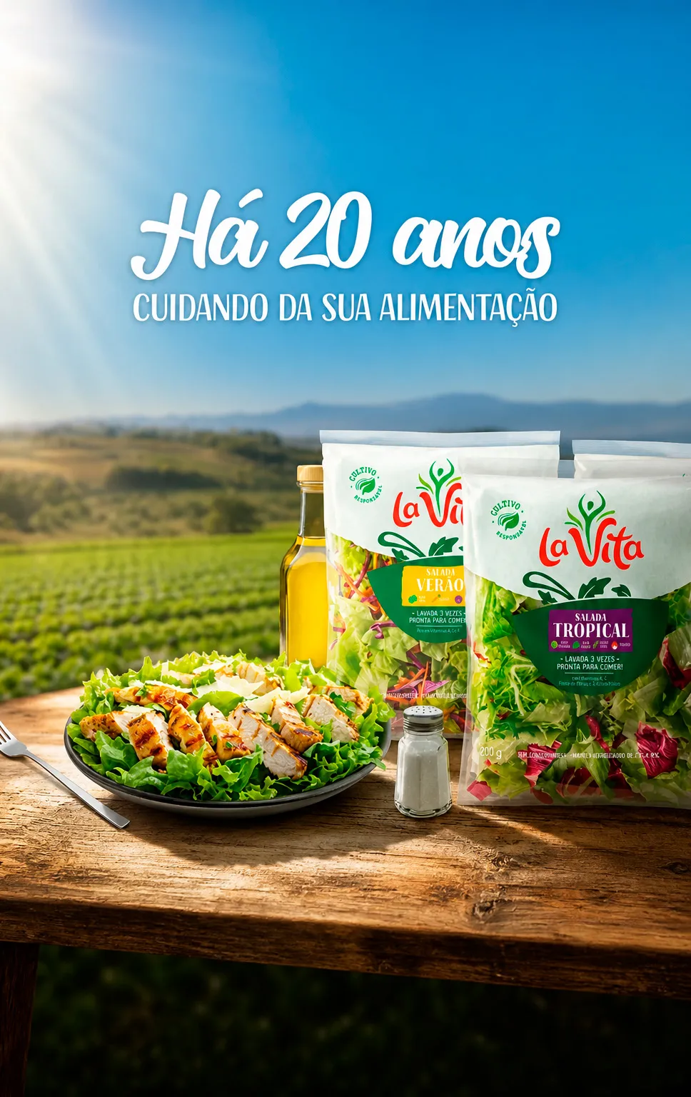 saladas prontas frescas e higienizadas da La Vita para alimentação saudável no dia a dia