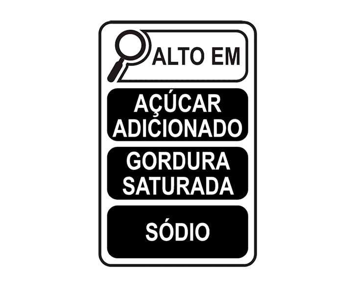 alto-teor-rotulos1 Símbolo de rotulagem nutricional frontal com alertas para açúcar adicionado, gordura saturada e sódio.